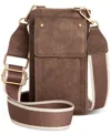 Style & Co Phone Crossbody Wallet, Created For Macy's In Mtl Chocol
