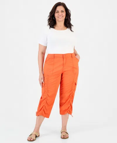 Style & Co Plus Size Cargo Capri Pants, Macy's Exclusive In Multi