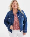 Style & Co Plus Size Classic Denim Jacket, Exclusively At Macy's In Cosmos