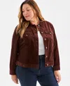 Style & Co Plus Size Corduroy Button-front Jacket, Macy's Exclusive In Brown