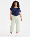 Style & Co Plus Size Curvy Roll-cuff Capri Jeans, Created For Macy's In Louisiana