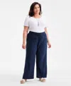 Style & Co Plus Size Eyelet-trim Wide-leg Pants, Exclusively At Macy's