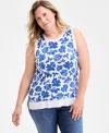 Style & Co Plus Size Floral Sleeveless Sweater, Exclusively At Macy's
