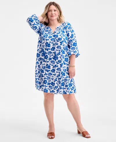 Style & Co Plus Size Floral Spark Shift Dress, Exclusively At Macy's