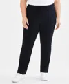 Style & Co Plus Size High-rise Bootcut Leggings, Macy's Exclusive In Deep Black