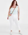 STYLE & CO PLUS SIZE HIGH-RISE CUFF CAPRI JEANS, CREATED FOR MACY'S