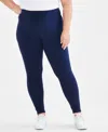 Style & Co Plus Size High-rise Leggings, Exclusively At Macy's In Industrial Blue