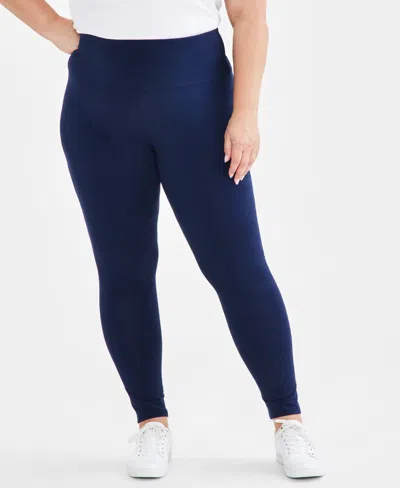 Style & Co Plus Size High-rise Leggings, Exclusively At Macy's In Industrial Blue