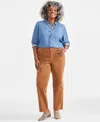 Style & Co Plus Size High-rise Straight-leg Pants, Created For Macy's In Caramel Kiss