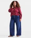 Style & Co Plus Size High-rise Wide-leg 5 Pocket Jeans, Macy's Exclusive In Blue