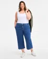 Style & Co Plus Size High-rise Wide-leg Crop Jeans, Exclusively At Macy's
