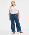 Style & Co Plus Size High-rise Wide-leg Jeans, Exclusively At Macy's