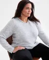 Style & Co Plus Size Hooded Sweater, Macy's Exclusive In Gray