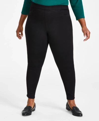 Style & Co Plus Size Jeggings, Created For Macy's In Black Rinse