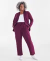 Style & Co Women's Zip-front Hooded Sweatshirt, Created For Macy's In Berried Treasure