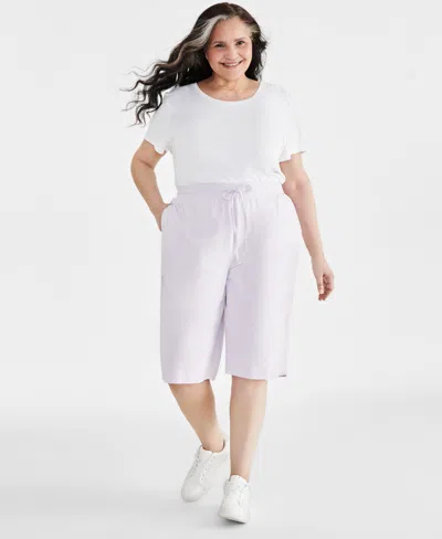 Style & Co Plus Size Knit Pull-on Skimmer, Created For Macy's In Lavender Fog