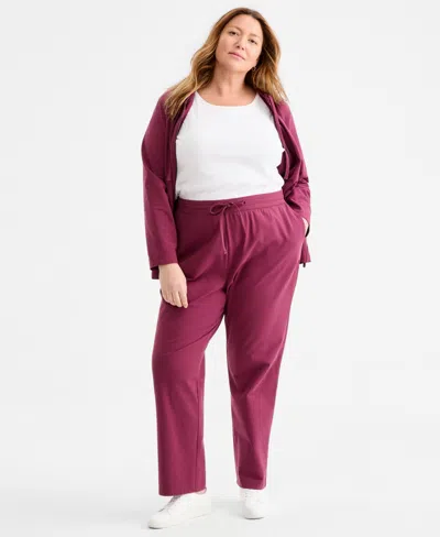 Style & Co Plus Size Knit Pull-on Pants, Exclusively At Macy's