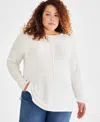 Style & Co Plus Size Knit Seam-front Tunic Top, Created For Macy's In Neo Natural
