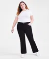 Style & Co Plus Size High-rise Straight-leg Corduroy Pants, Created For Macy's In Deep Black