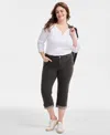 Style & Co Plus Size Mid-rise Curvy-fit Capri Jeans, Exclusively At Macy's In Grey
