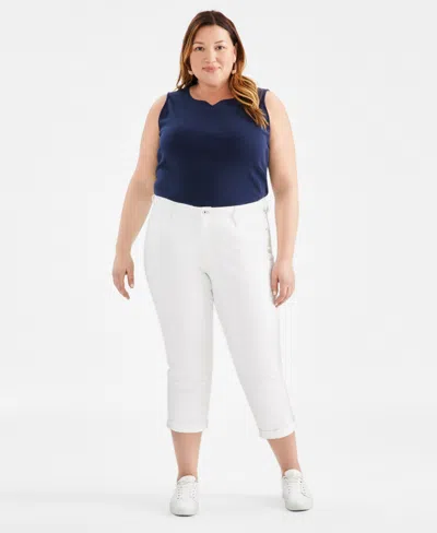 Style & Co Plus Size Curvy Roll-cuff Capri Jeans, Created For Macy's In Louisiana