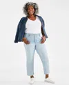 STYLE & CO PLUS SIZE MID-RISE GIRLFRIEND JEANS, CREATED FOR MACY'S