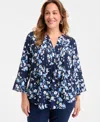 Style & Co Plus Size Morning Glories Pintuck Top, Exclusively At Macy's