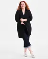 Style & Co Plus Size Open-front Longline Cardigan Sweater, Macy's Exclusive In Black