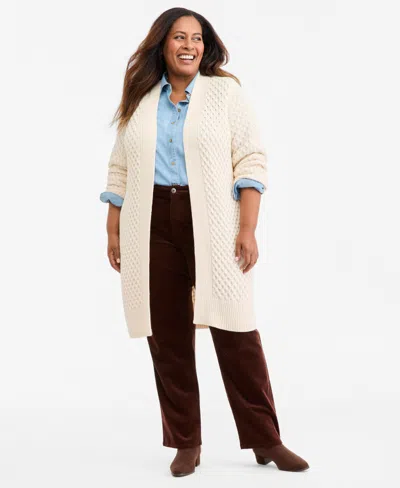Style & Co Plus Size Open-front Longline Cardigan Sweater, Macy's Exclusive In Blue