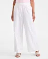 Style & Co Plus Size Patchwork Pull-on Pants In White