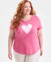 Style & Co Plus Size Perfect Graphic T-shirt, Macy's Exclusive In Pink