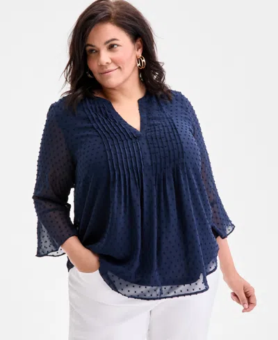 Style & Co Plus Size Pintuck Blouse, Exclusively At Macy's