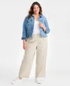 Style & Co Plus Size Pleated Straight-leg Pant, Macy's Exclusive In Gray