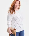 Style & Co Plus Size Pointelle Boat-neck Sweater, Macy's Exclusive In Brown