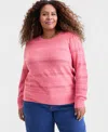 Style & Co Plus Size Pointelle Crewneck Sweater, Macy's Exclusive In Pink