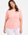 Style & Co Plus Size Printed Crewneck Top, Exclusively At Macy's