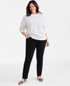 Style & Co Women's Printed Crewneck Fleece Sweatshirt, Exclusively At Macy's In Dot Shiitake