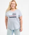 Style & Co Plus Size Printed Graphic T-shirt, Exclusively At Macy's In Patch Heather