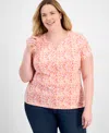 Style & Co Plus Size Printed Henley Top, Exclusively At Macy's
