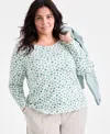 Style & Co Petite Floral-print Scoop-neck Top, Exclusively At Macy's In Multi