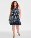Style & Co Plus Size Printed Sleeveless Flip-flop Dress, Exclusively At Macy's In Alice Floral
