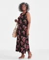 STYLE & CO PLUS SIZE PRINTED SLEEVELESS MAXI DRESS, CREATED FOR MACY'S