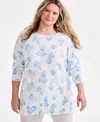 Style & Co Petite Fine-gauge Tunic Sweater, Exclusively At Macy's In Fauna Blue