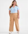 Style & Co Plus Size Pull-on Cargo Pants, Exclusively At Macy's In Natural Camel