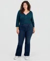 Style & Co Plus Size Pull-on Shaping High-rise Bootcut Jeans, Macy's Exclusive In Blue