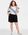 Style & Co Plus Size Pull-on Shorts, Exclusively At Macy's In Deep Black