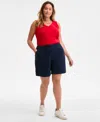 Style & Co Plus Size Pull-on Shorts, Exclusively At Macy's In Industrial Blue
