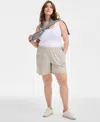 Style & Co Plus Size Pull-on Shorts, Exclusively At Macy's In Stone Wall