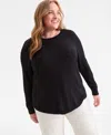 Style & Co Women's Open Front Cardigan Sweater, Created For Macy's In Black