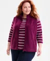 Style & Co Plus Size Solid Polar Fleece Vest, Exclusively At Macy's In Pink